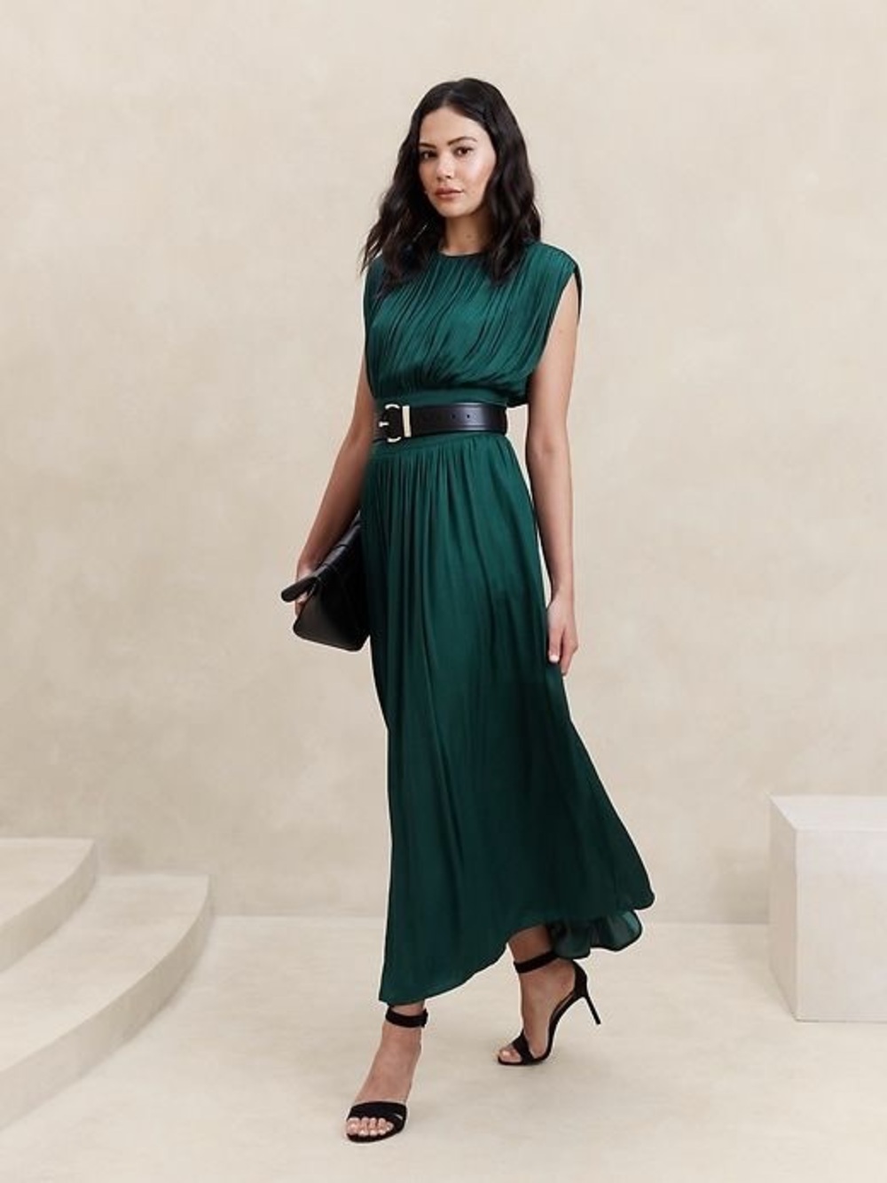 NWT Banana Republic Crystal Pleated Maxi Dress Size 2